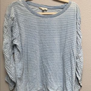 Long sleeved denim colored top